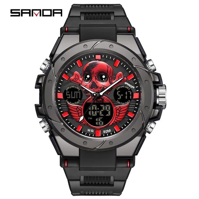 Sanda 6087 New Men's Digital Watch High Quality Multi-functional Quartz Movtt Calendar Week Waterproof Men's Watches for Sports
