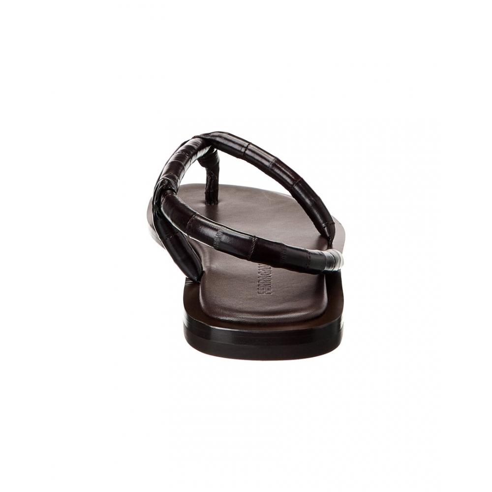 Salvatore Ferragamo Ferragamo Filone Leather Sandal Brown