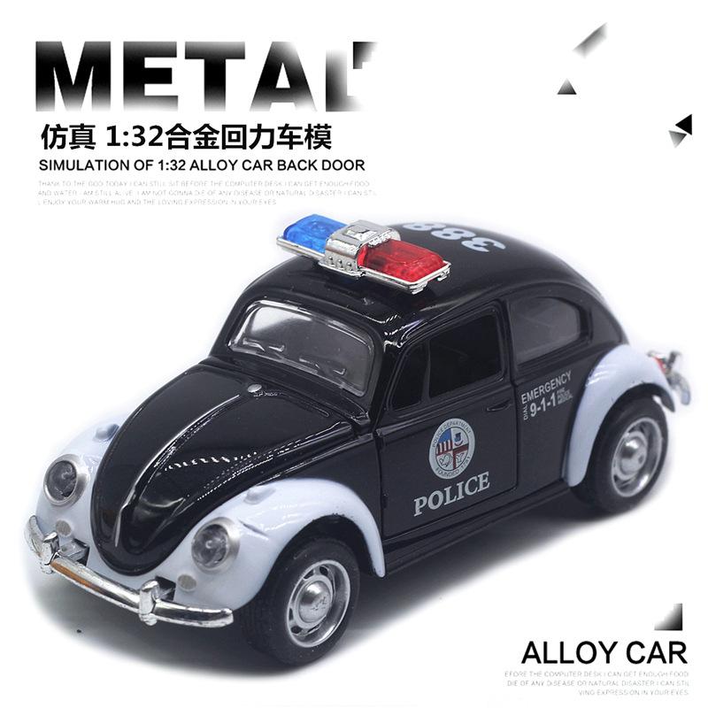1:32 Alloy Beetle Classical Car Model Police Car Taxi Racing Car Model