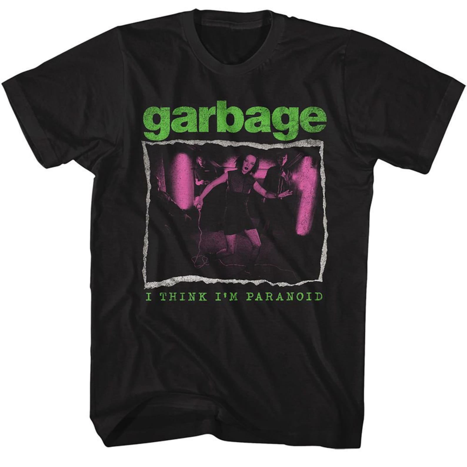 Garbage I Think I m Paranoid Black Adult T-Shirt 4XL