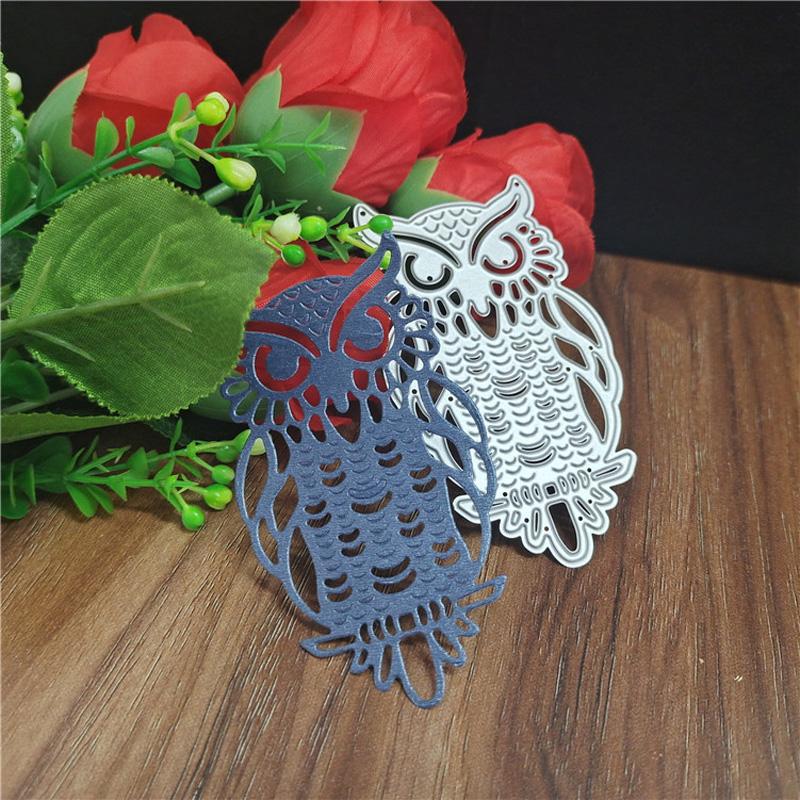 Owl Animal Background Metal Cutting Dies Dots Frame Stencils Die Cut for DIY Scrapbooking Embossing