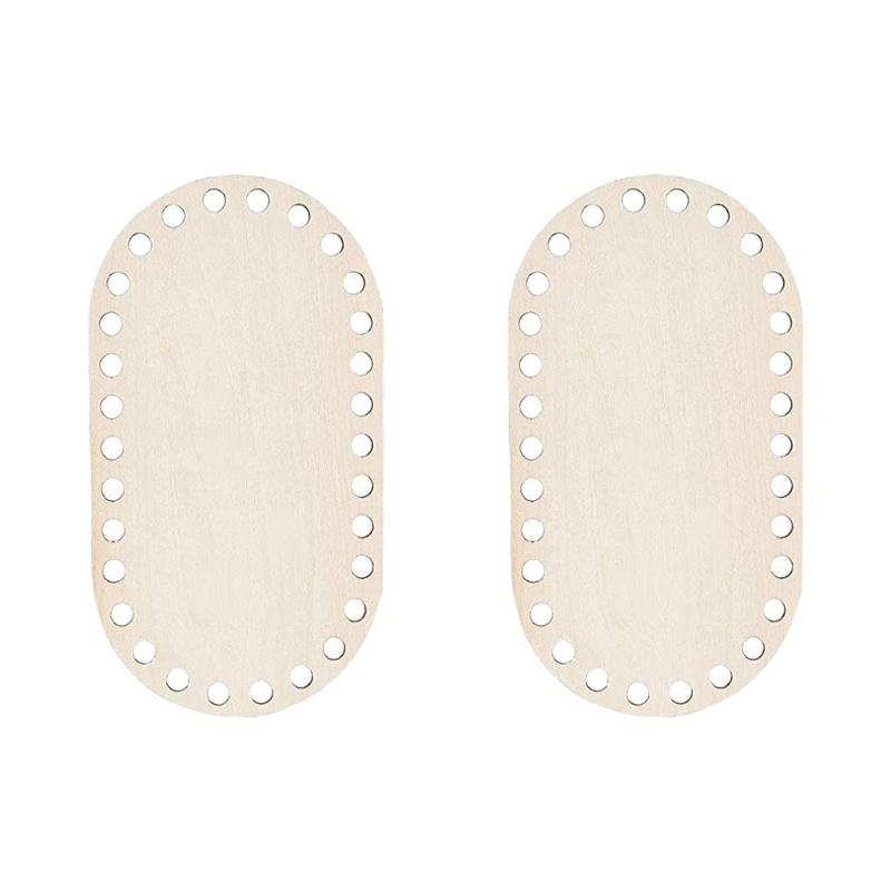 2 Stück Holzkorbboden Rohling Häkelkorbboden zum Herstellen von Häkelkörben Strickkorb Handweben Heimdekoration