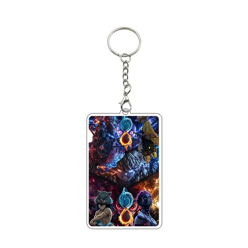 Fashion Anime Acrylic Keychain Accessories Tomioka Giyuu Kanroji Mitsuri Nezuko Cartoon Car Charm Pendant Gifts Toys Wholesale