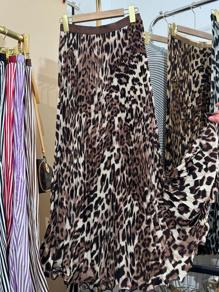 Multi-color summer Japan and Korea new chiffon fashion high waist thin pleated polka dot medium and long skirt women