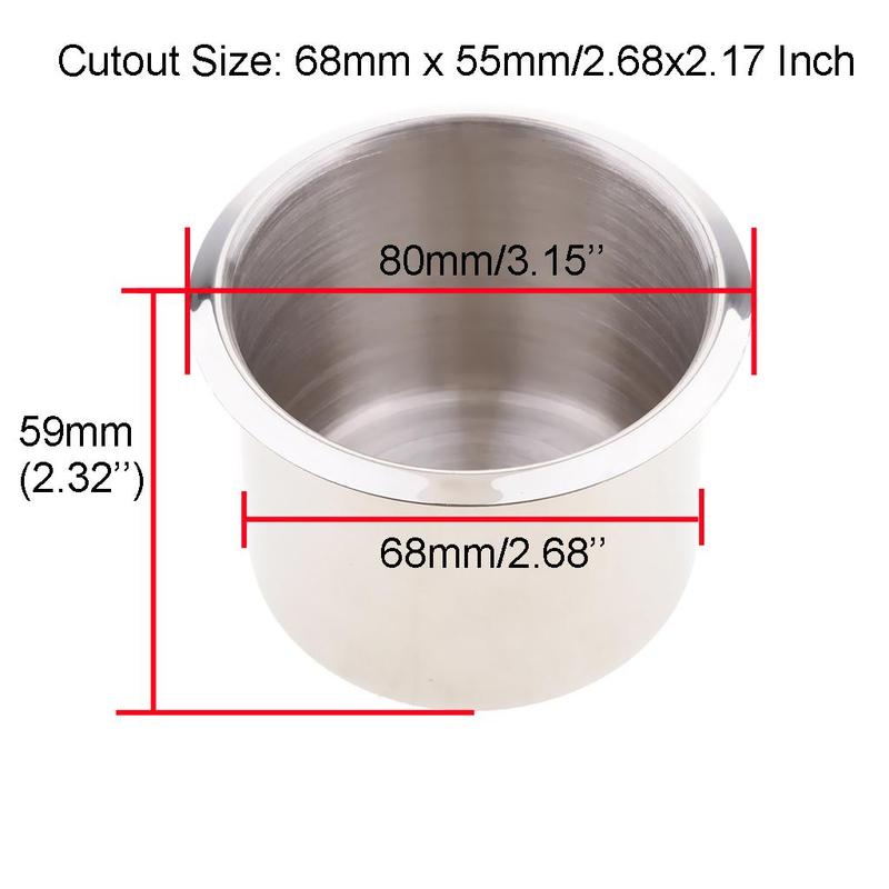 45 Pack Chrome Cup Drink Holder for Boat RV Truck Pontoon Trailer 68x55mm