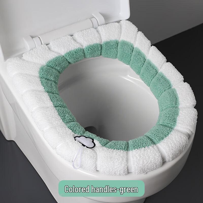 Thickened Plush O-shape Toilet Seat Cover with Handle