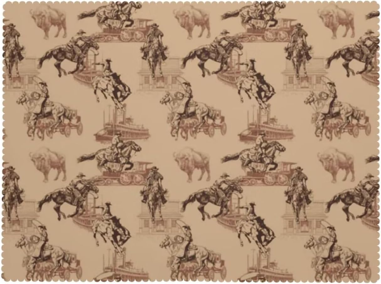 Vintage Rodeo Cowboy Tafelkleed, Wild West Paard Vee Boerderij Landelijk Houten Badkuip Thema Wasbare Tafelhoes voor Eetkamer 140x140cm