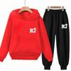 TZWYChildren's Hoodie+Pants Suit Black 3-12 Years Girl Sweatshirt Sets Boys Pants Suits Michael Jackson Printing Autumn Clothing