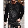 women o neck long sleeve 3d print t shirt