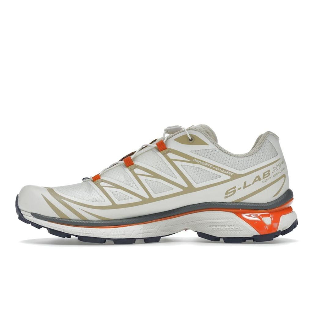 SALOMON XT-6 Vanilla Ice Rot Orange Unisex-Sneaker Weiß Gebleichtes Sand L41455300