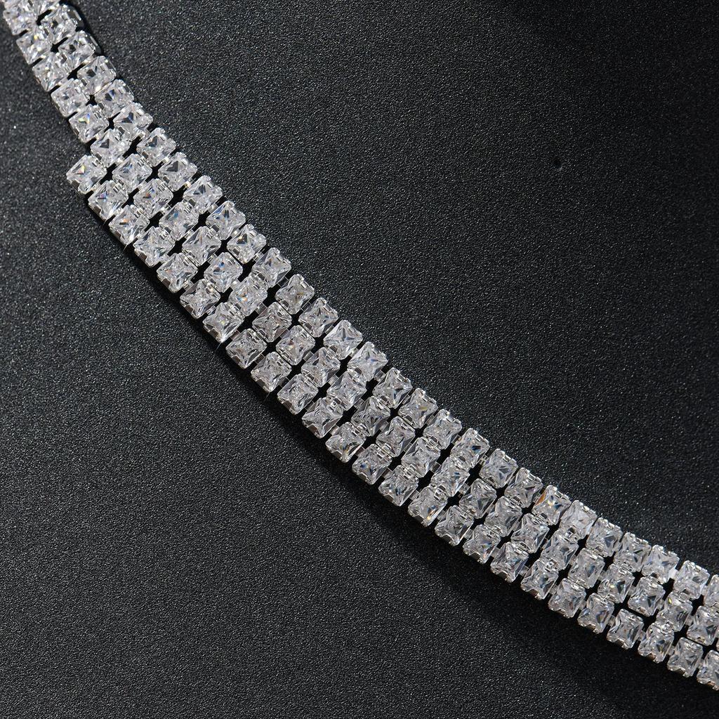 European and American Light Luxury Wedding Necklace Earrings Set, Fringed Earrings Necklace High-end Jewelry Set