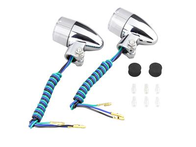 POSH FAITH 093499 Motorcycle Supplies, Cannonball Type Turn Signal, For Double Spheres, Plated Body/Clear Lens