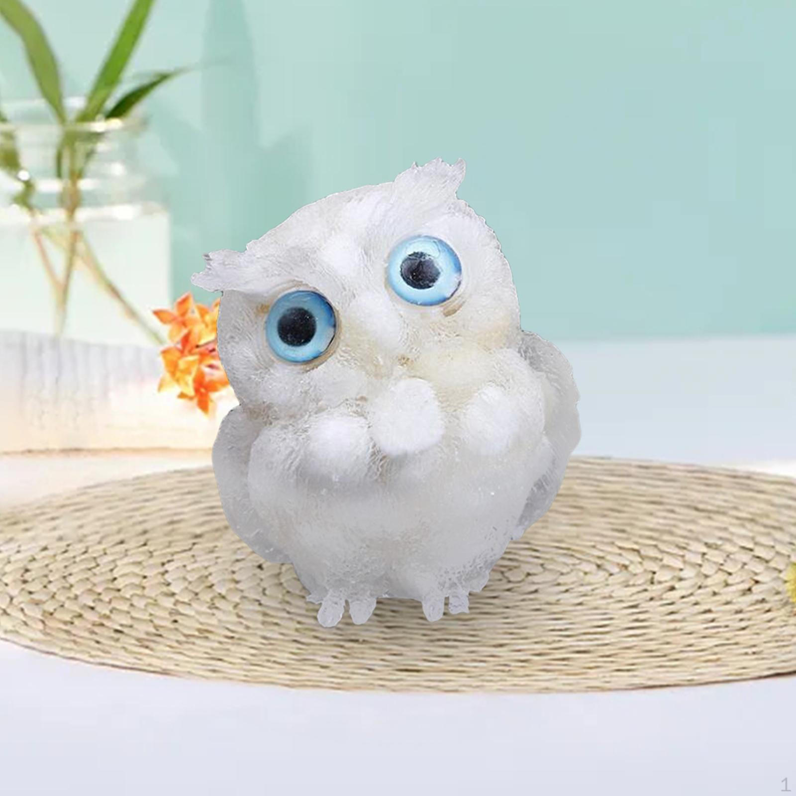 

3D Owl Statue Collectible Ornament Crystal Decoration for Table Living Room Bookshelf Home Decor білий