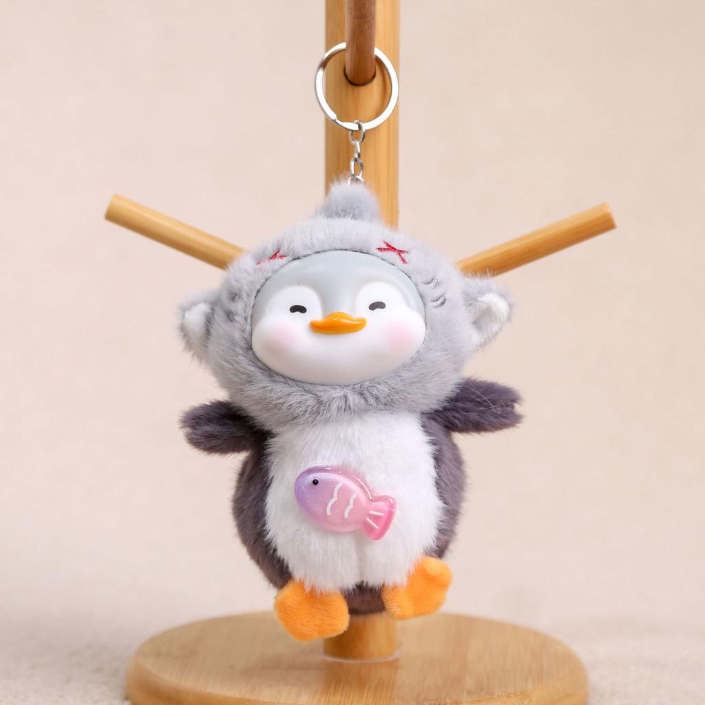 Cute Plush Toy Keychain Vinyl Penguin Pendant Creative Animal Stuffed Doll Cartoon Backpack Birthday Gifts
