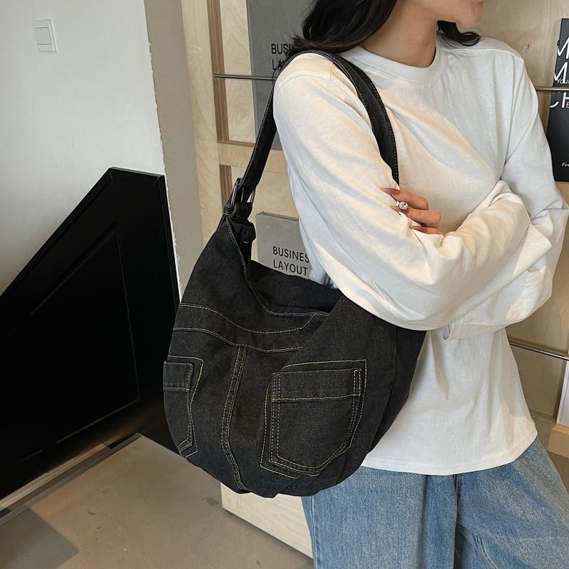 Commuter Denim Bag Women's Tote Bag Large Capacity Shoulder Bag