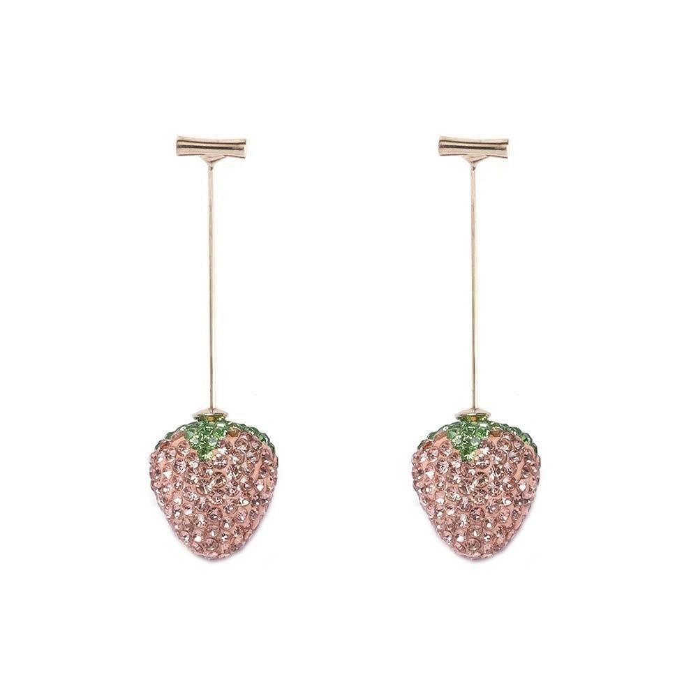 1Pair Shiny Stud Earrings Set Rhinestone Fruit Pendant Earrings Party Decoration