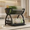 1Pcs 2-Tier Kitchen Counter Storage Organizer Space Saving Dish Drying Rack With Cutlery Holder Plate Rack