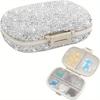 Bling Pill Organizer with 8 Compartments Portable Pill Case Crystal Diamond Small Pill Container Daily Pill Organizer Container