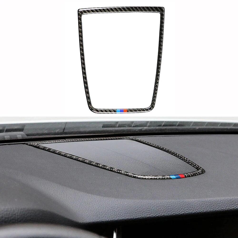 Carbon Fiber Auto Dashboard Speaker Panel Frame Cover Sticker Decoration Part For BMW F07 5GT 2010-2016 Car Interior Accessories