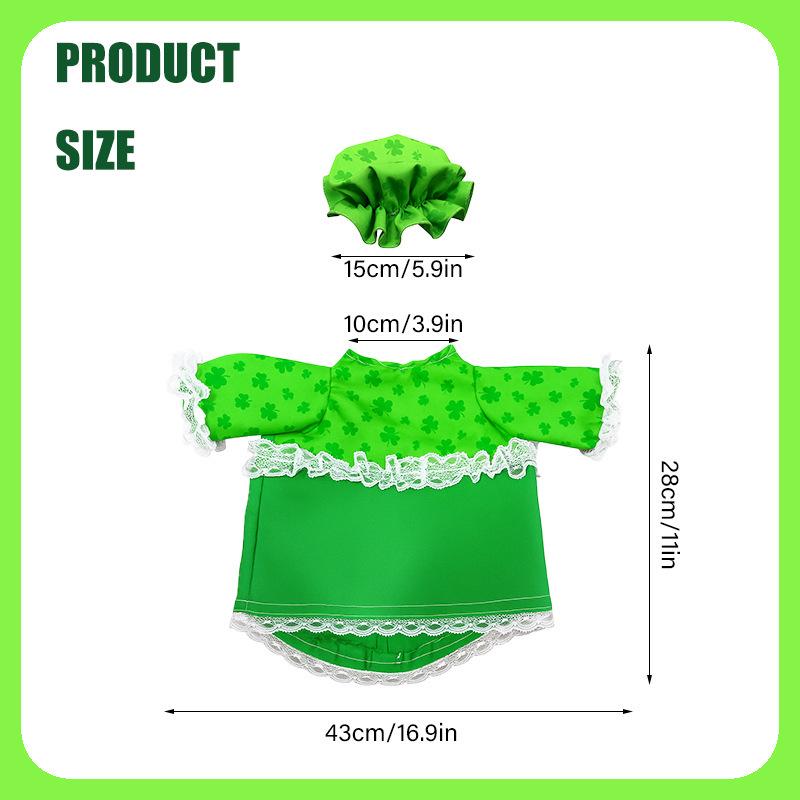St. Patrick's Day Clover Porch Goose Clothing Set for Party Courtyard