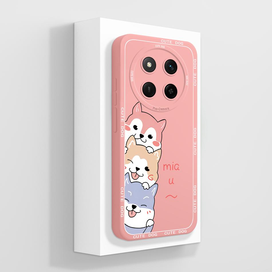 For Honor Magic 7 Lite Case Cute Panda Soft Liquid Silicone Funda High Quality Back Cover For Magic7 Lite Phone Protector Gift