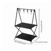 Folding Camping Rack X Shaped Frame Aluminum with Hooks Shelf
