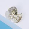 Fashion And Creative Girl Brooch Wearing Pearl Earrings, High-End And Simple Temperament With Jewelry Collar Pin