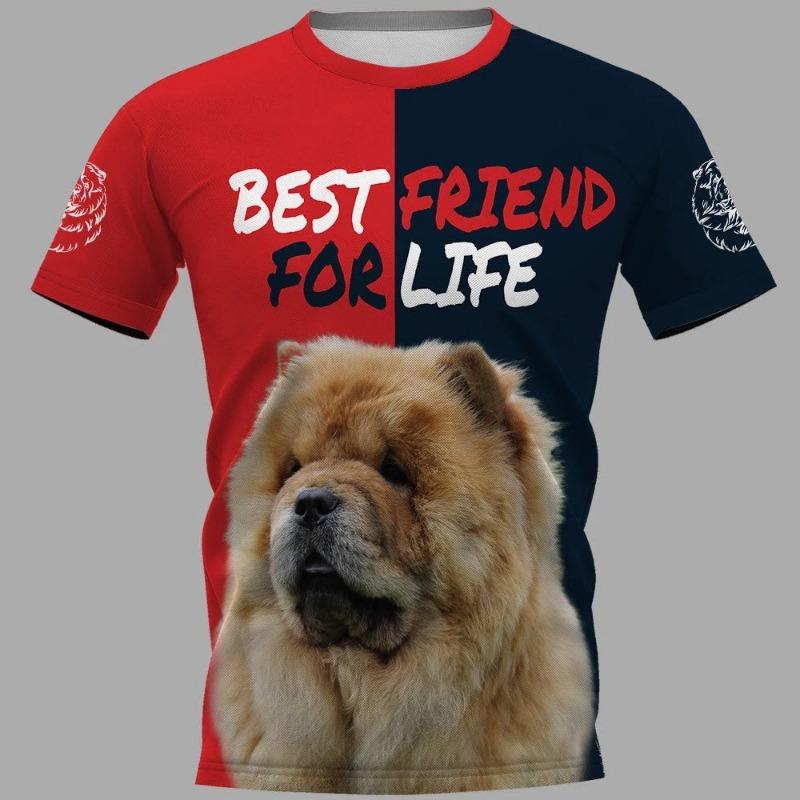 Men's T-shirt Dog Print 3d Printing Summer Fashion Round Neck Loose Short-sleeved Shirt Casual Men's T-shirt