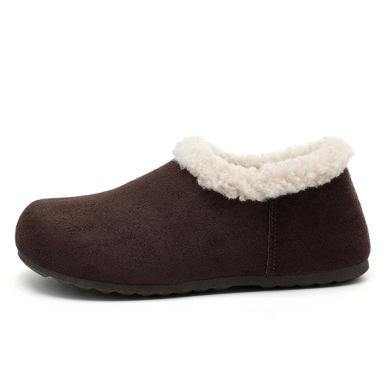 Fleece-Tasche Ferse Damenschuhe Neue Winterschuhe Ein Pedal Flauschige Schuhe Schuhe