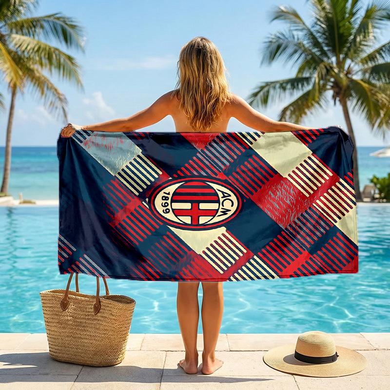 AC Mailand Strandtuch Weiches Mikrofaser Sommerhandtuch Schnelltrocknendes Absorptionsfähiges Handtuch für Strand Schwimmbad Reisen