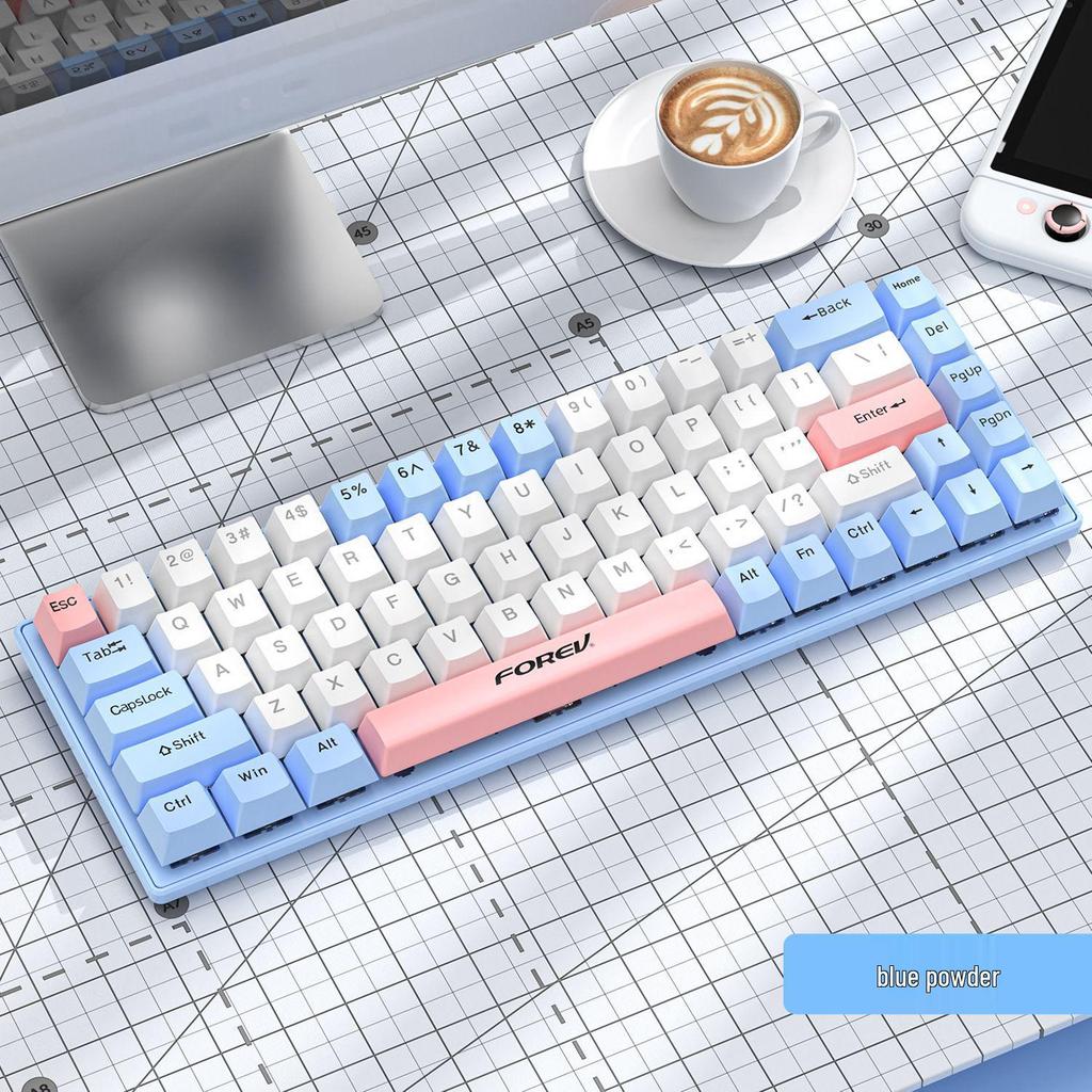 RGB Russian Co-branded Custom Three-Mode Wired Gaming Mechanical Keyboard