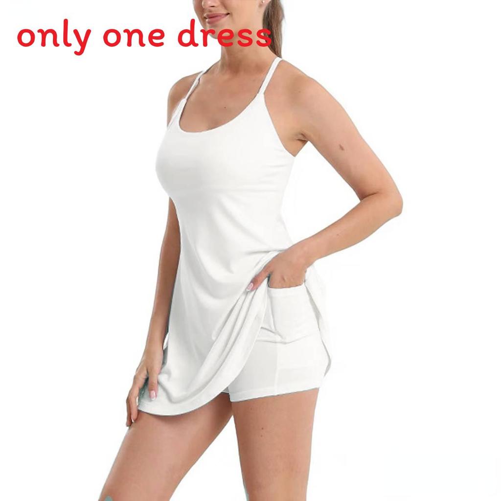 Summer Sleeveless A Line Dress With Removable Padded Shorts For Casual Wear