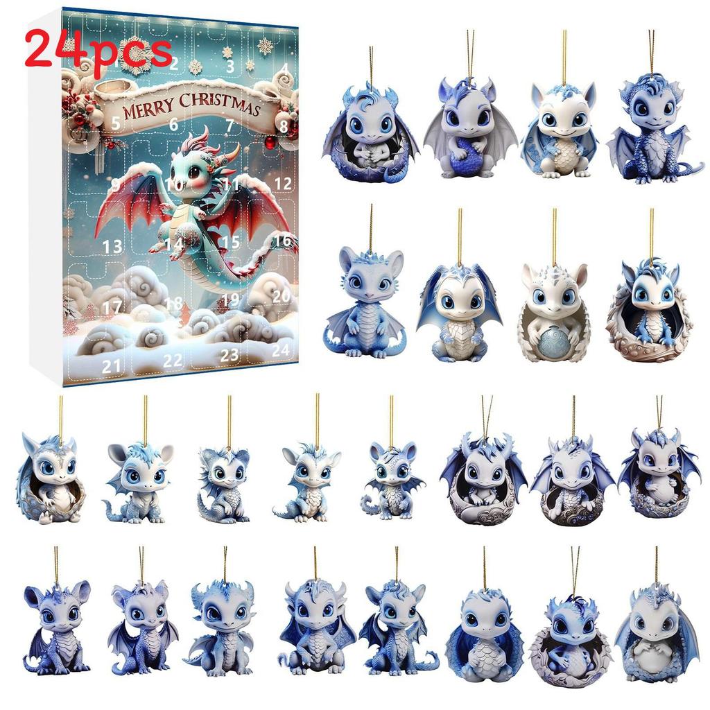 

Exclusive Christmas Blind Box Gift Set With Charming Ice Dragon Baby Acrylic Decor Style B