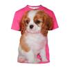 3D Puppy Dog Printed T-shirty Men Oversized Baggy Cavalier King Charles Spaniel Graphic T Shirts Streetwear Cute Clothes