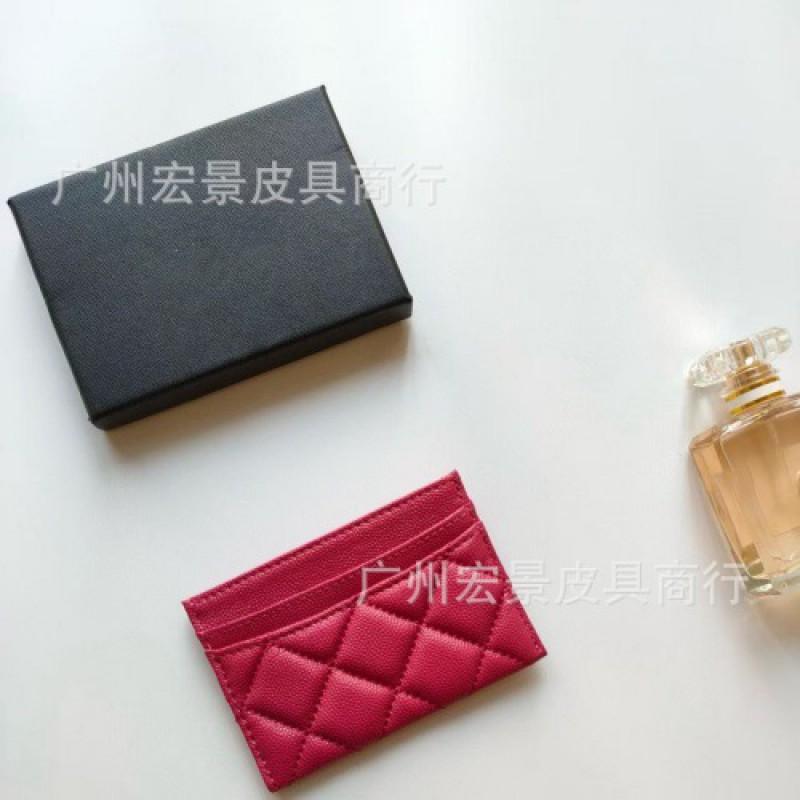 

Стильная женская сумка-кошелек Cf Check Card Bag. Короткая сумка для мелочи из коровьей кожи. Зажим с узором «икра». Модный Маленький. 11x7.5x1cm красный