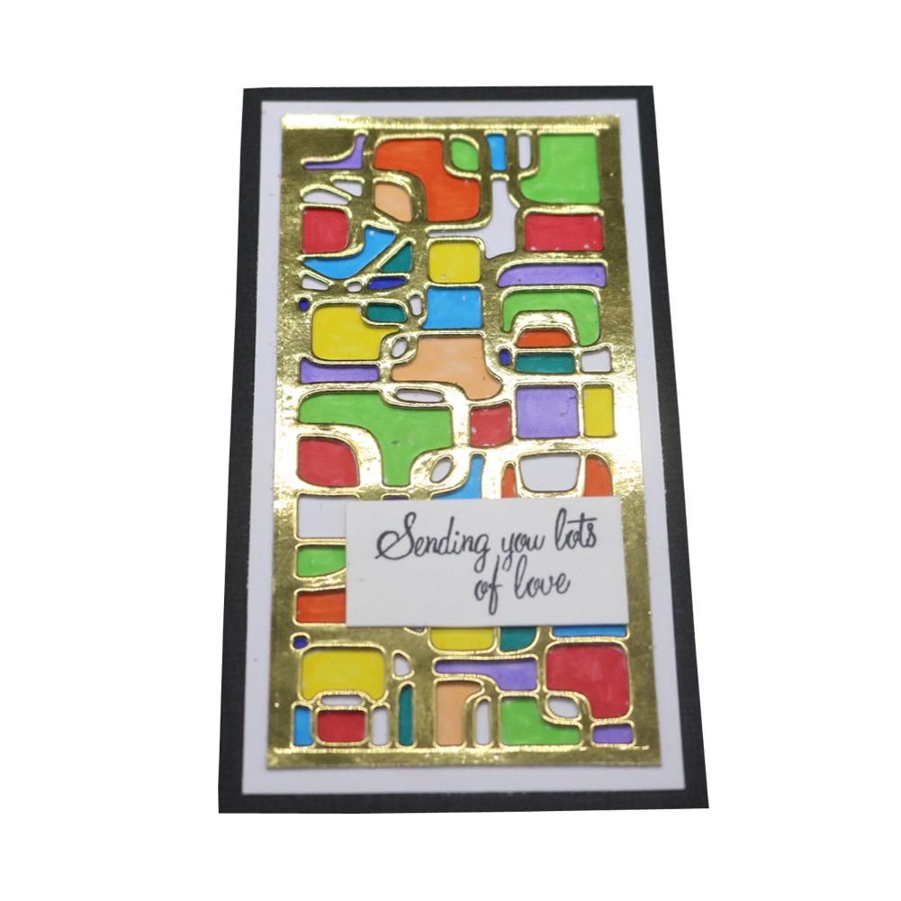 Irregular Pattern of Rectangular Frame Metal Silvery Stencil Embossing Cutting Dies For Diy Scrapbooking Paper Album Card Making