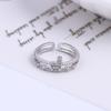 Double-Layer Diamond-Set Love Ring, Female Niche Design Personalized French Heart-Shaped Small Diamond Open Index Finger Ring 20