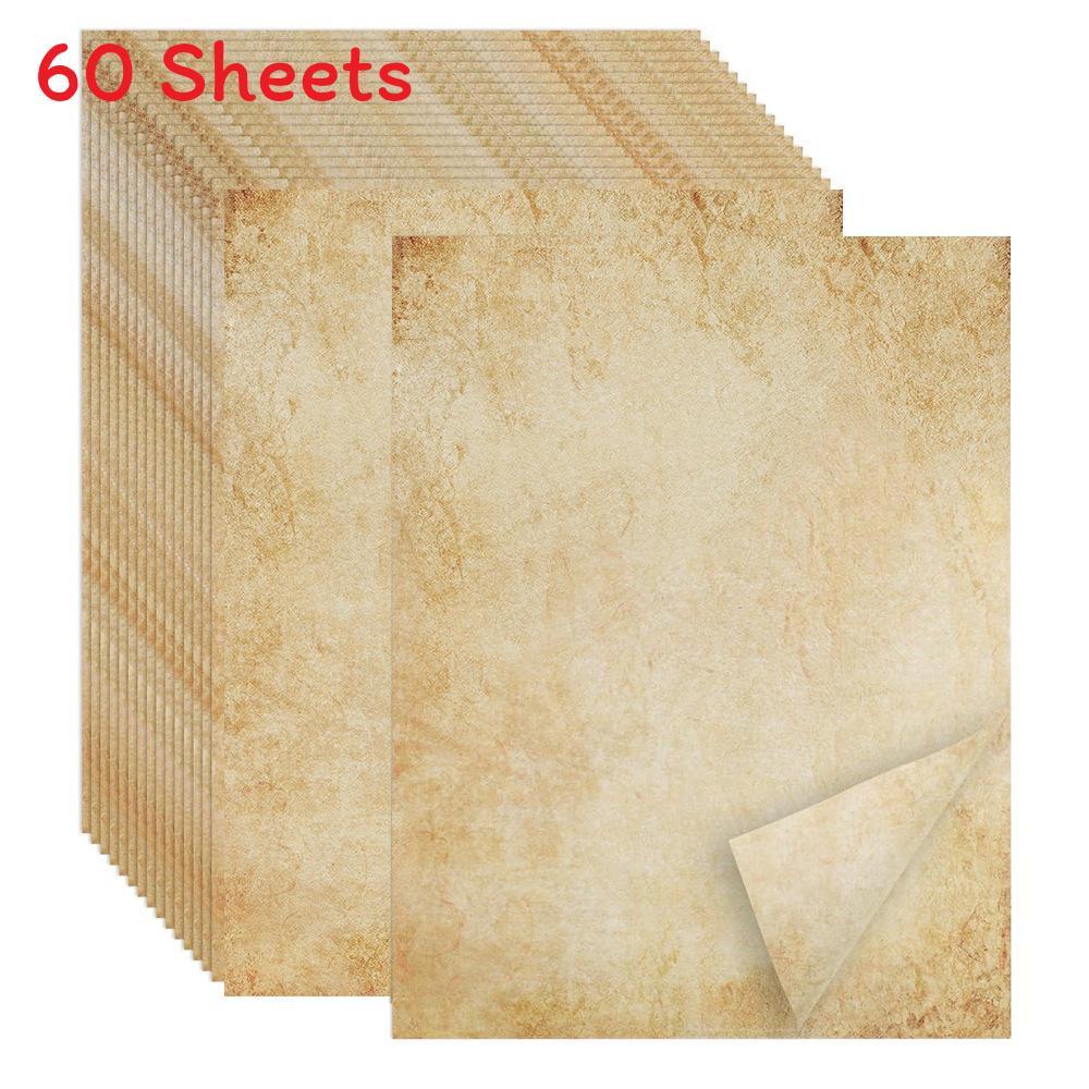 Vintage Material Paper Printing Paper 60 Sheets Double Sided A4 Stationery For Diy Journaling And Letter Writing