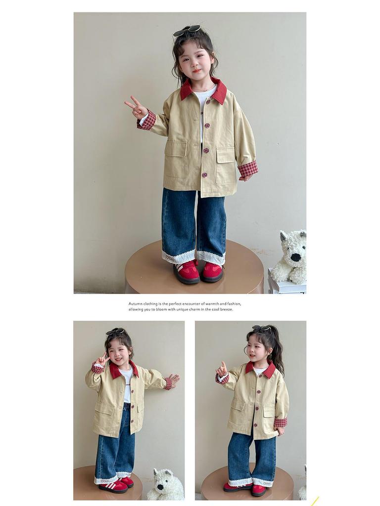 Girls' Spring & Autumn Trench Coat 2025 - New Style for Little Girls & Babies, Children's Outerwear