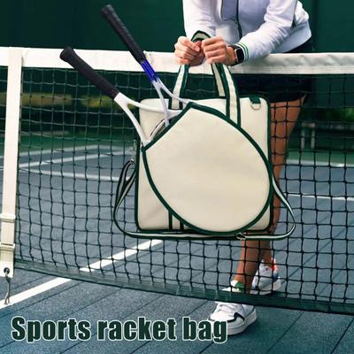 Tenisová taška pro ženy Taška na tenisové rakety Prostorná taška na padel Nastavitelná sportovní kabelka na 2 rakety