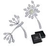 Silver crystal dandelion stud earrings 925 silver