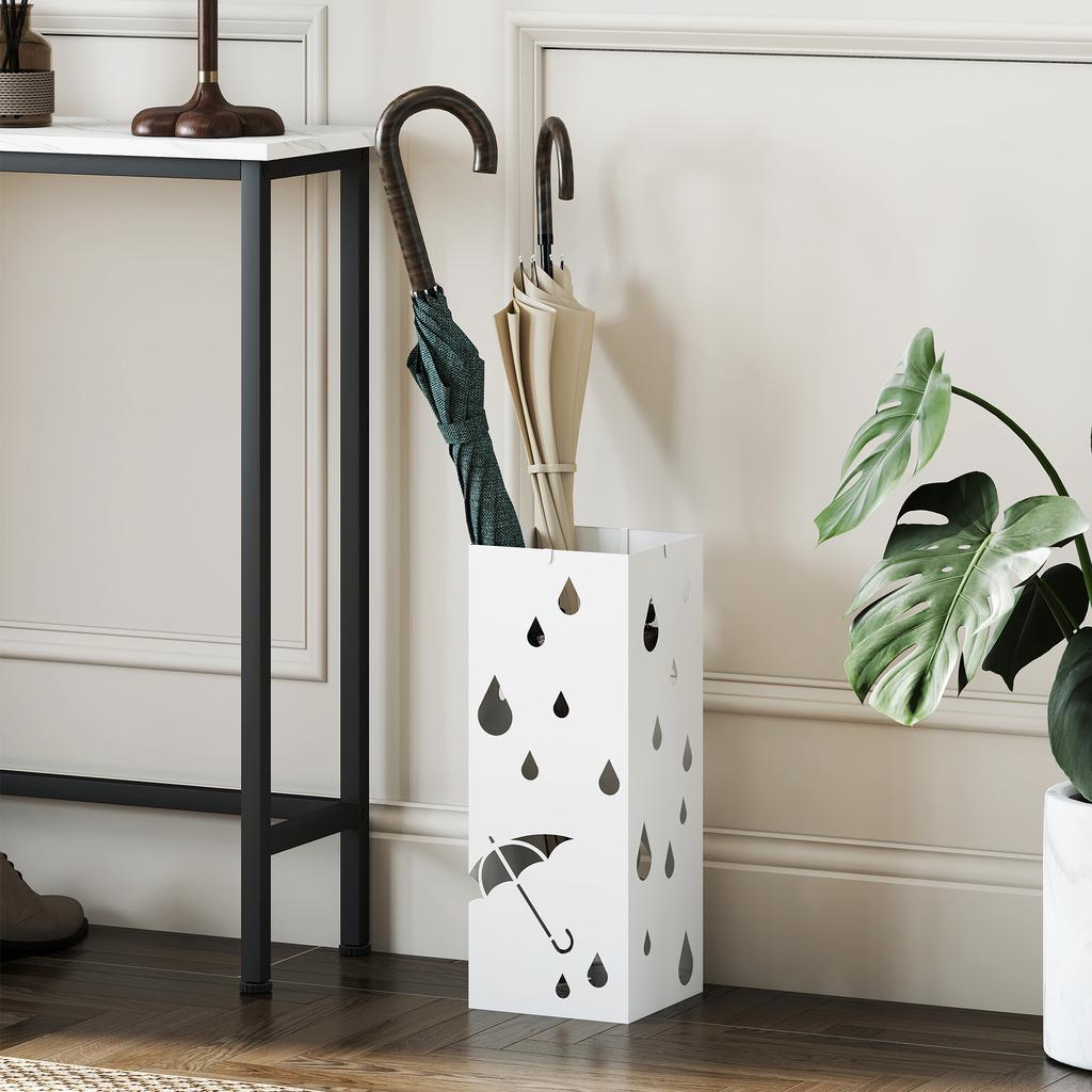 Six-Umbrella Steel Holder Stand - White