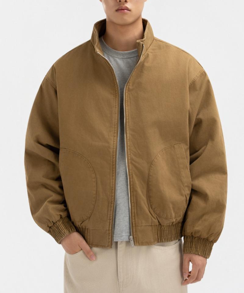 Underoff Washed Cotton Padded Zip-Up Blouson Camel