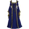 Vintage Lace-up Bell Sleeve Dress - Retro Style Women's Halloween Costume