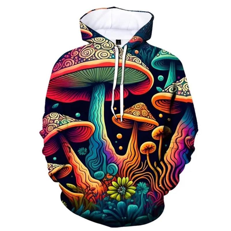 Plants Mushroom Hoodies Camo Funny 3D Print Men Women Hooded Sweatshirts Oversized Pullover Streetwear Kids Tops Unisex Clothing