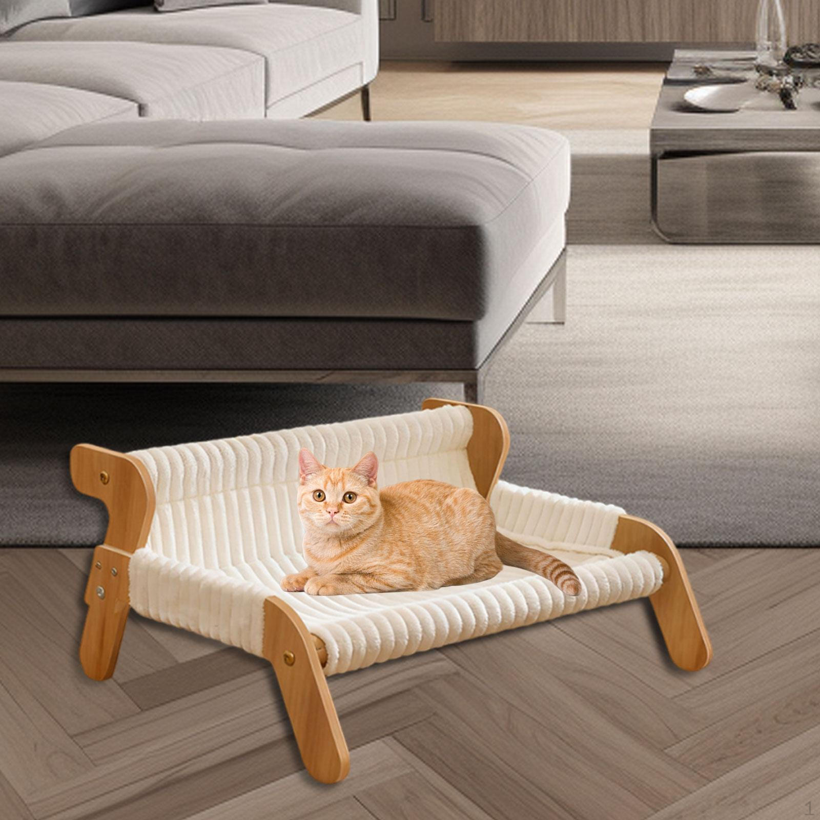 

Cat Hammock Bed Lounge Chair Scratching Floor Standing Pet Cot Cats Raised for Small