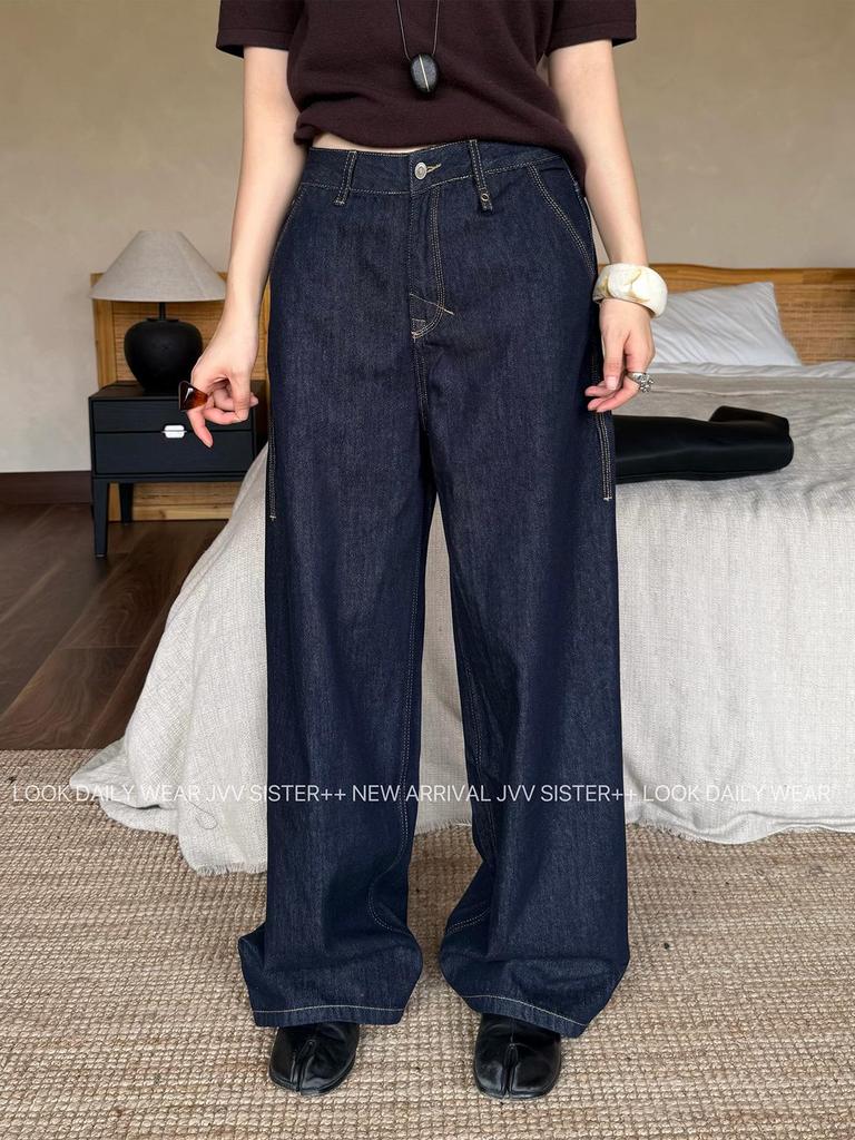 JVV Thirteen Lines Women's Retro Straight-Leg Denim Jeans, Autumn 2025 Edition