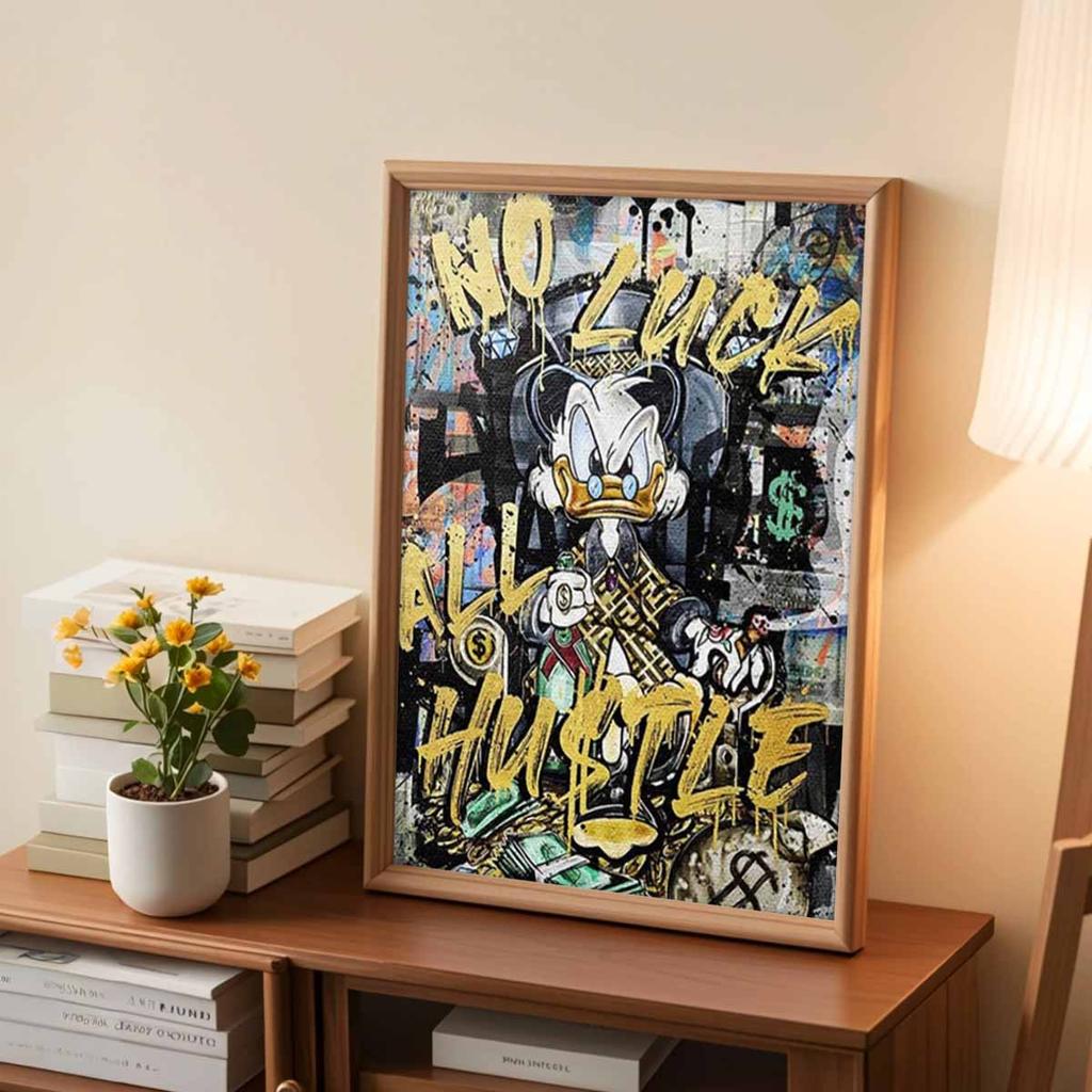 5D DIY Diamond Art Painting Kits for Adults, Fierce Donald Duck Full Round Crystal Diamond Kits for Beginner for Home Wall Decorate