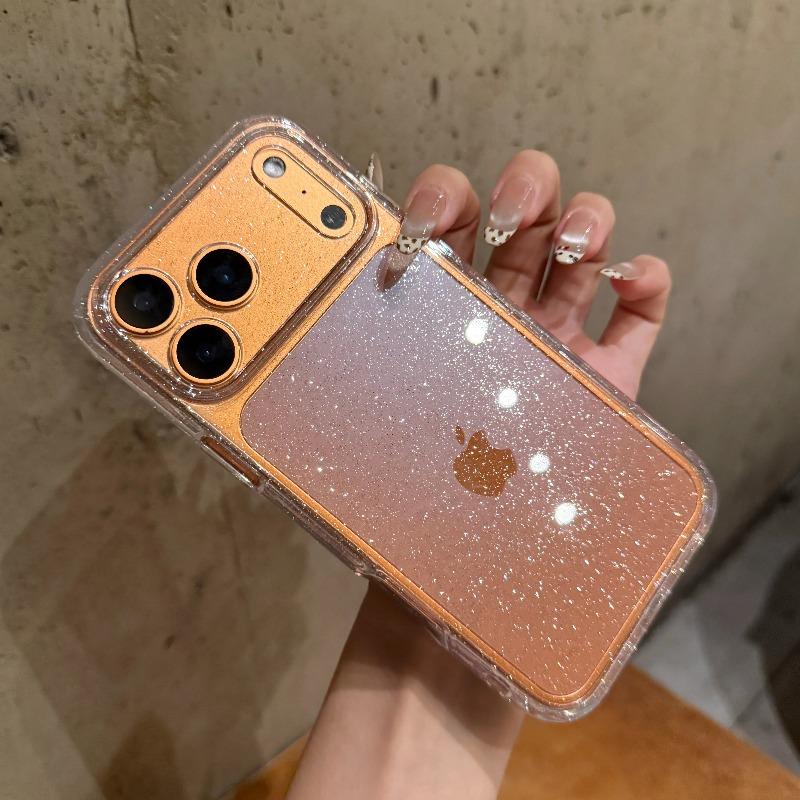 Luxury Bling Glitter Silicone Clear TPU Phone Case For iPhone 17 Air 16 15 14 Plus 13 11 12 Pro Max Transparent Soft Cover Funda