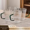 Handon Vertical Stripe Glass Tea Cup Set with 2L Pitcher